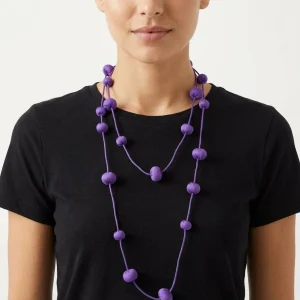 Collar Il Baco Da Seta Bolas De Seda Cocoon Violeta