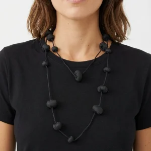 Collar Il Baco Da Seta Bolas De Seda Cocoon Negro