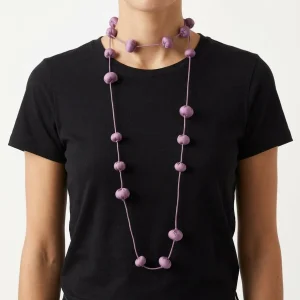 Collar Il Baco Da Seta Bolas De Seda Cocoon Lila