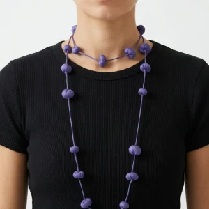 Collar Il Baco Da Seta Bolas De Seda Cocoon Indigo