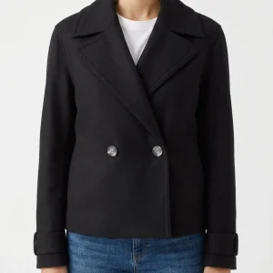 Chaqueta Harris Wharf London  Cruzada Corta Lana Negra
