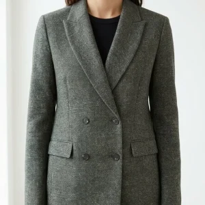 Blazer Goodmatch Tweed Cruzada Verde