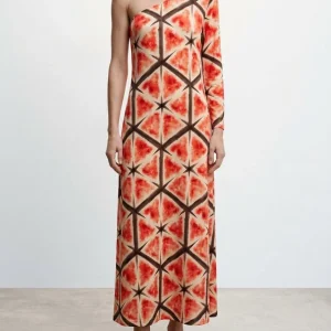 Vestido Parole Asimétrico Est.Pomelo Coral