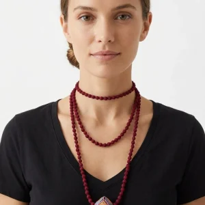 Collar Il Baco Da Seta Mini Bolas Seda Ly Almohadón Burdeos