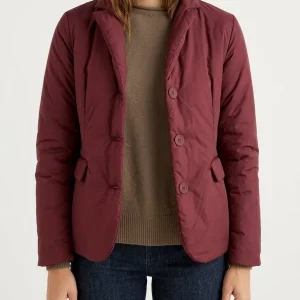 Chaqueta Vlab Bolsillos Cuello Camisero Granate