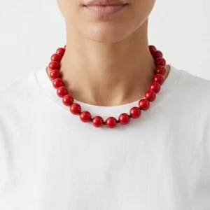 Collar Fabrizio Marcantelli Bolitas  Corto Rojo