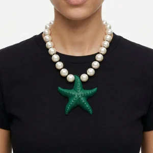 Collar Fabrizio Marcantelli Estrella Marina Perlas Verde