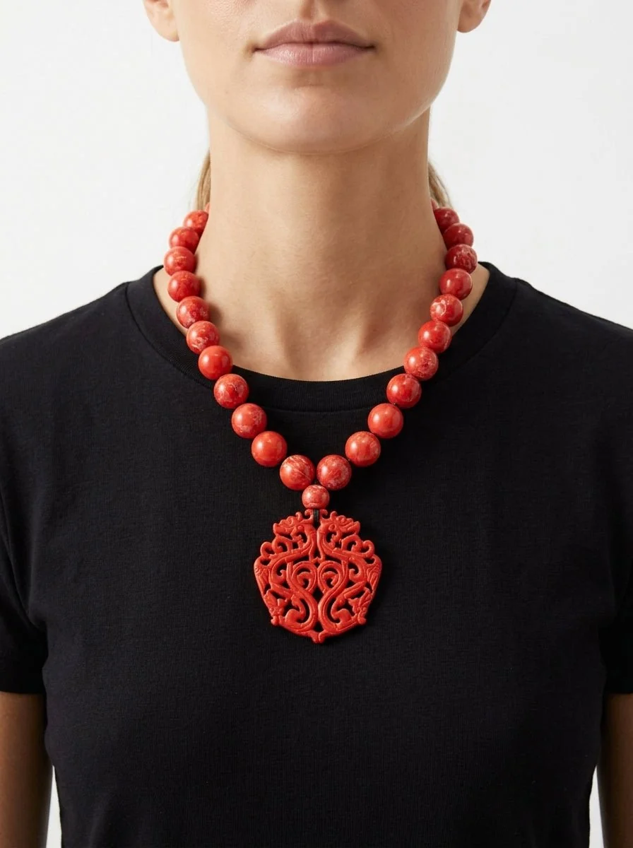Collar Fabrizio Marcantelli Mandala Coral Corto