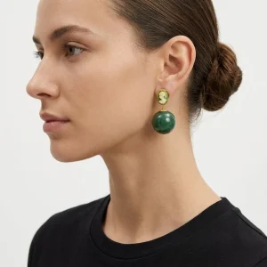 Pendientes Fabrizio Marcantelli Bolas Cameo Verde