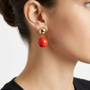 Pendientes Fabrizio Marcantelli Bola Coral Clip