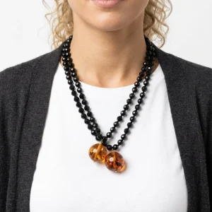 Collar Fabrizio Marcantelli Bolitas y 2 Bolas Grande Negro