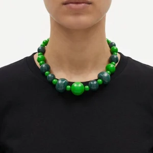 Collar Fabrizio Marcantelli Bolas Alternadas Verde y Jade