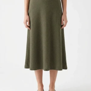 Falda Niu Evasé Zig Zag Verde y Negro
