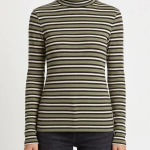Camiseta Niu C. Alto Rayas Verde Caqui