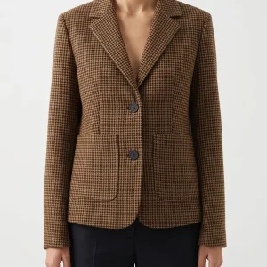 Blazer Niu Pied de poule Camel