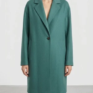 Abrigo Harris Wharf London Cashmere Verde Mar