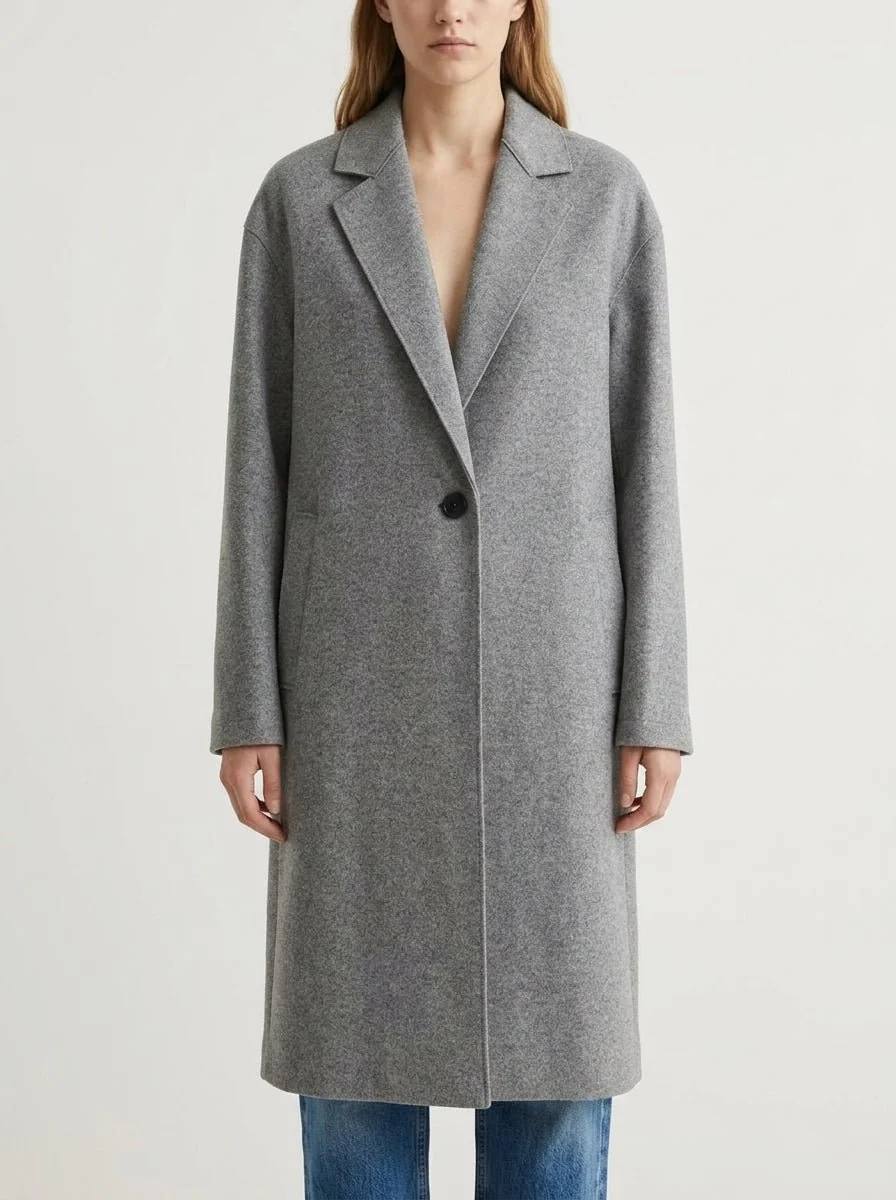 Abrigo Harris Wharf London Cashmere Gris Claro