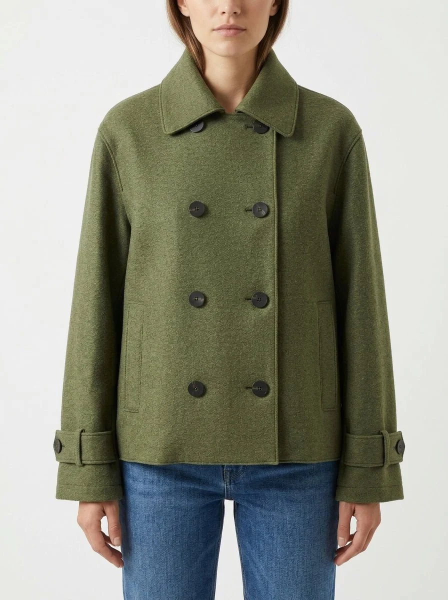 Abrigo Harris Wharf London Oversize Verde Caza - Imagen 2