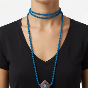Collar Il Baco Da Seta Mini Bolas De Seda Ly Almohadón Turquesa