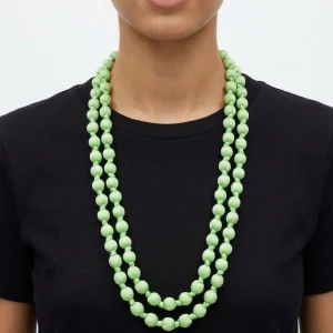 Collar  Il Baco Da Seta Bolas Seda Verde Perico 6.4