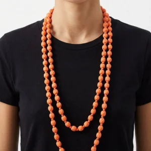 Collar Il Baco Da Seta Bolas Seda Coral