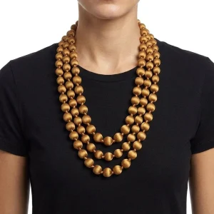 Collar  Il Baco Da Seta Bolas Seda Camel 18.3