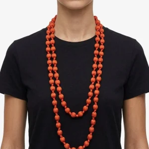 Collar  Il Baco Da Seta Bolas Seda Bermellón