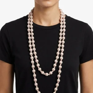 Collar  Il Baco Da Seta Bolas Seda Rosa Empolvado 13.6