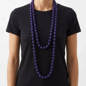 Collar Il Baco Da Seta Bolas Seda Morado 16.3