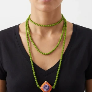 Collar Il Baco Da Seta Mini Bolas De Seda Almohadón Ly Verde