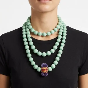 Collar Il Baco Da Seta Bolas Pequeñas Nhdi Almohadon  Verde Agua