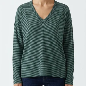 Camiseta Universel Pico Rayas Verde