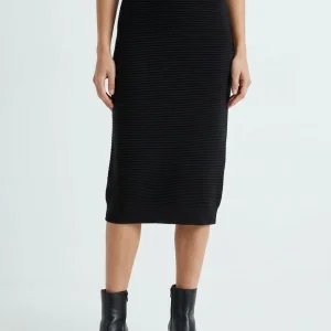 Falda Paisie Midi Canalé Negro