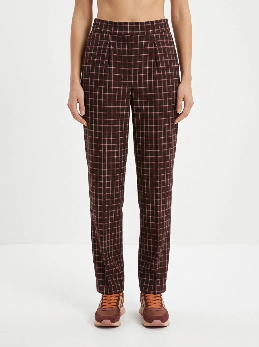 Pantalon Justmine Cuadros Marron - Imagen 2