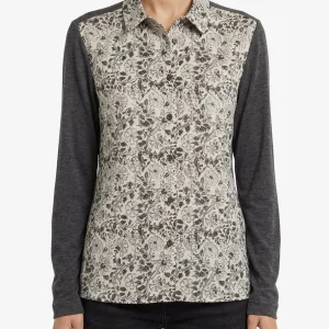 Camisa Whyci Milano Flores Gris Oscuro
