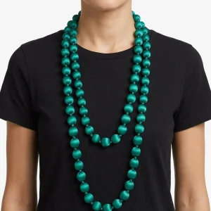 Collar il Baco Da Seta Maxi Bolas Seda Petróleo