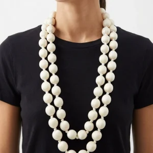 Collar il Baco Da Seta Maxi Bolas Seda Blanco