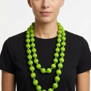 Collar il Baco Da Seta Maxi Bolas Seda Verde Claro