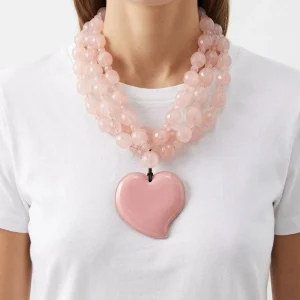 Collar Fabrizio Marcantelli Corazon Charol Rosa