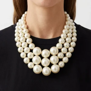 Collar Marcantelli Fabrizio Bolas Tres Niveles Nacar