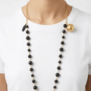 Collar Unique Bolas y Piedras Negro