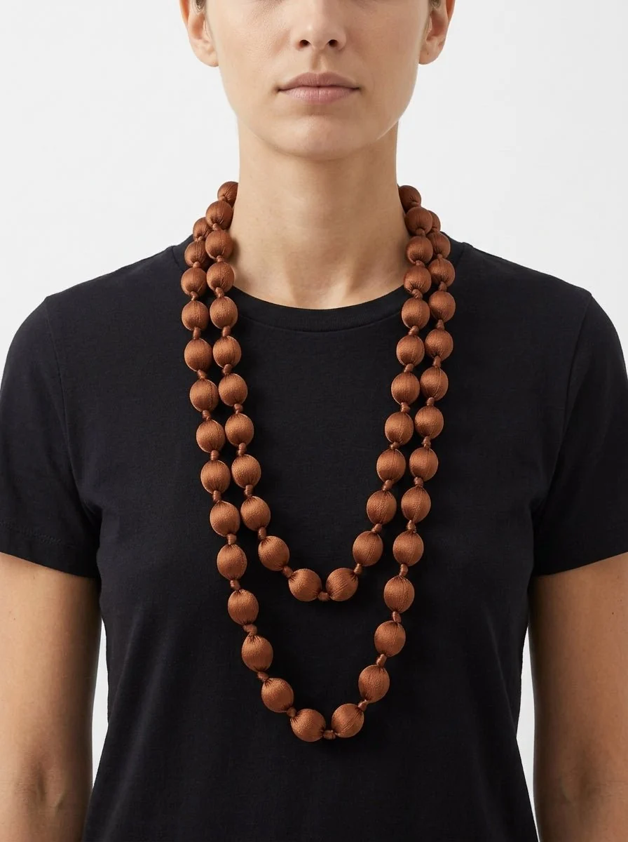 Collar Il Baco Da Seta Bolas Seda Calabaza 12.1 - Imagen 2