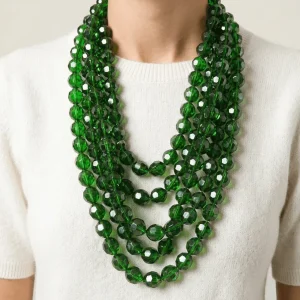 Collar Fabrizio Marcantelli  5 Tiras Bolas Verde