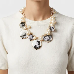 Collar Fabrizio Marcantelli Perlas Medallas Mujeres