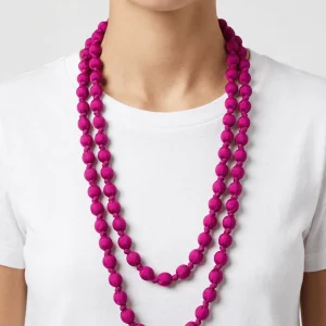 Collar Il Baco Da Seta Bolas de Seda Violeta Electrico