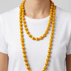 Collar Il Baco Da Seta Bolas De Seda Mostaza