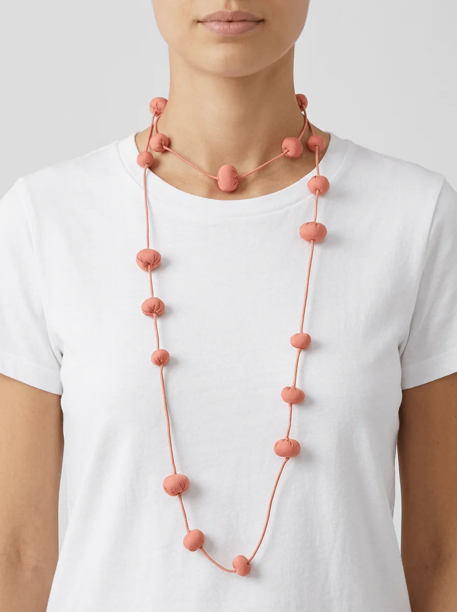 Collar Il Baco Da Seta Bolas De Seda Cocoon Nude - Imagen 2