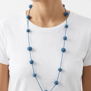 Collar Il Baco Da Seta Bolas De Seda Cocoon Azul Eléctrico