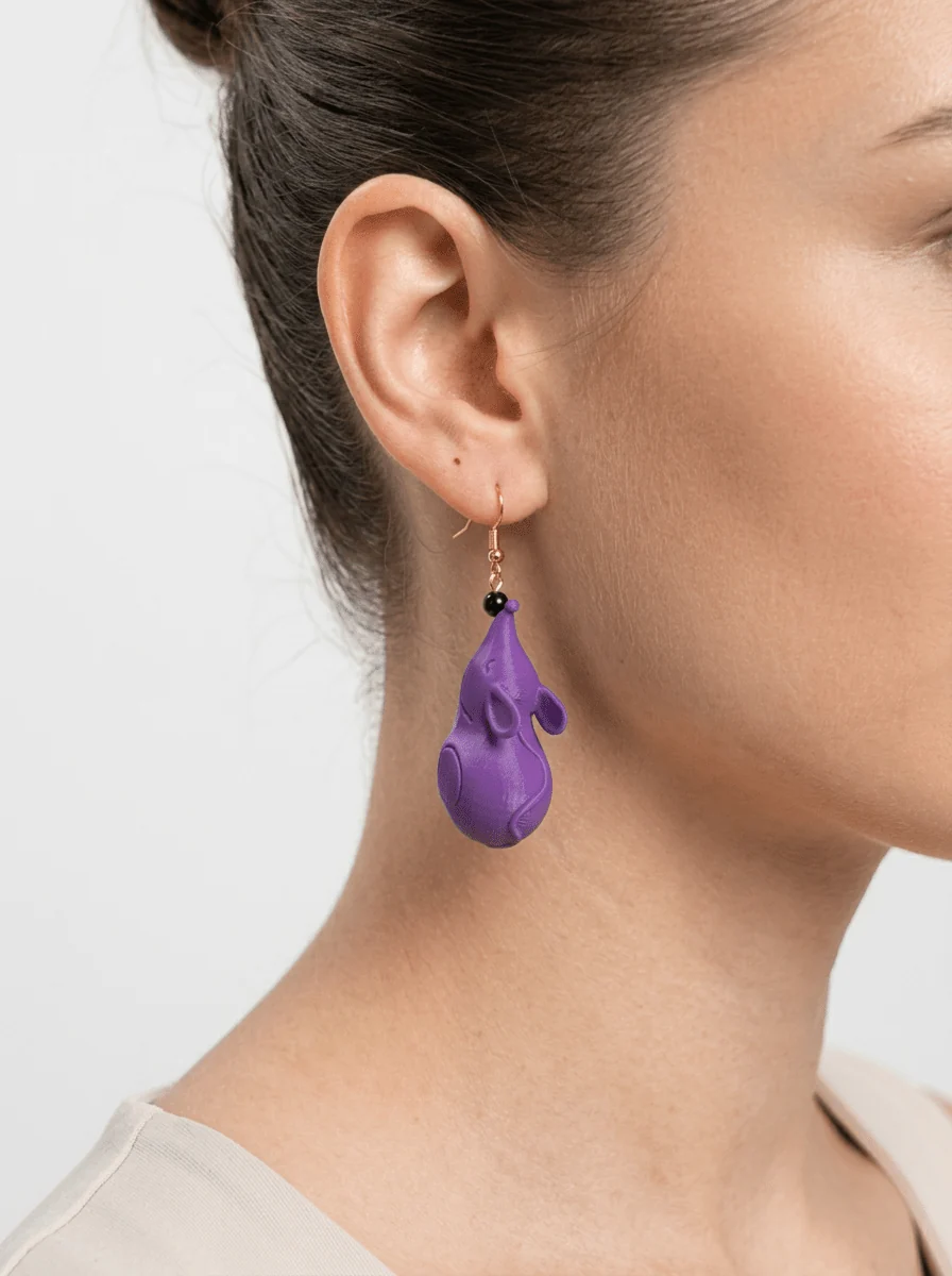 Pendientes Fabrizio Marcantelli Ratón Morado - Imagen 2