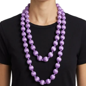 Collar il Baco Da Seta Maxi Bolas Seda Lavanda